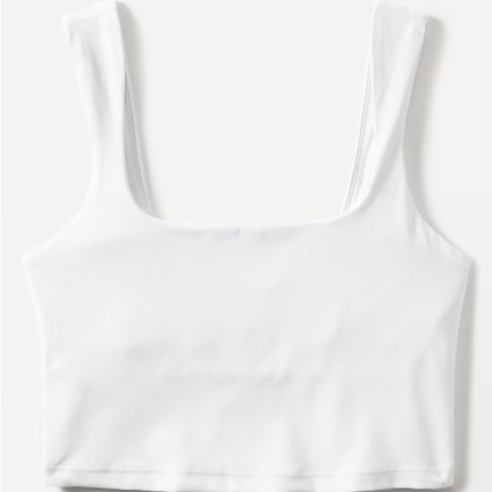 Athleta White Square-Neck Crop Bra